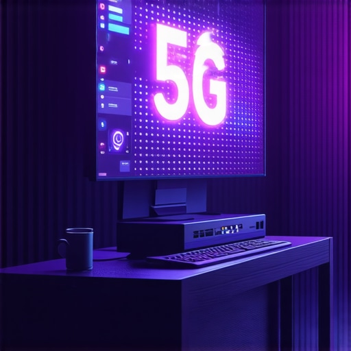 A modern media setup illustrating 5G connectivity and edge computing for streaming