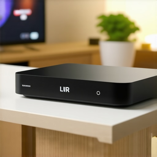 Futuristic media streamer showcasing AI features and 8K support