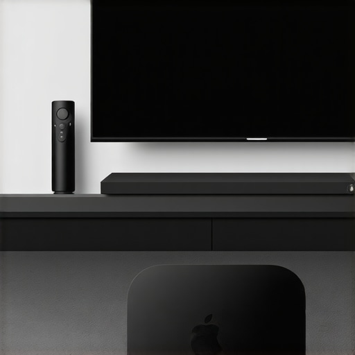 Contemporary media setup with streaming devices and smart home integration
