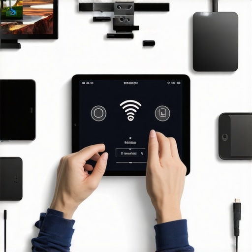 Person using Wi-Fi analyzer app to test home network stability for streaming devices.