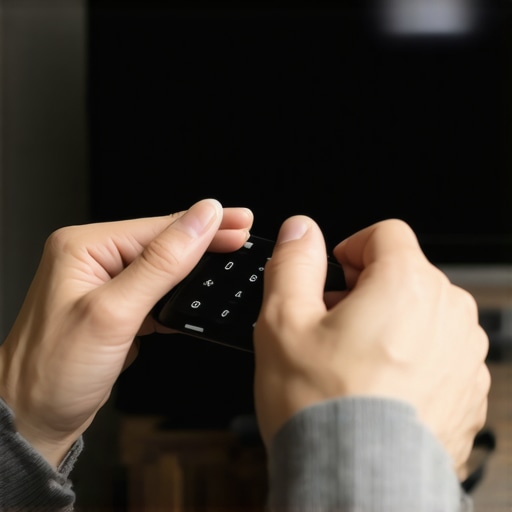 Hands configuring a media streamer for better performance.