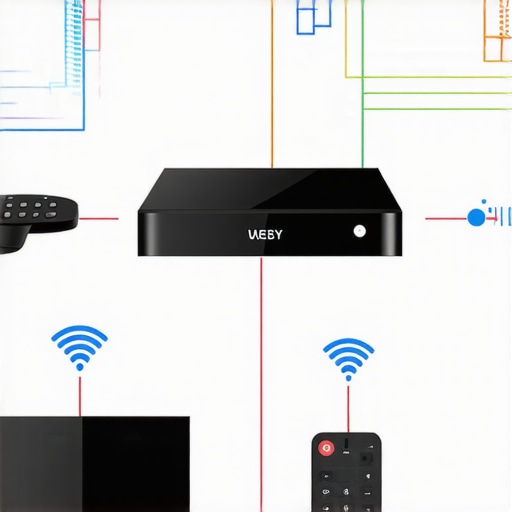 Comparison infographic showing features and compatibility of Apple TV, Roku, and Android TV boxes