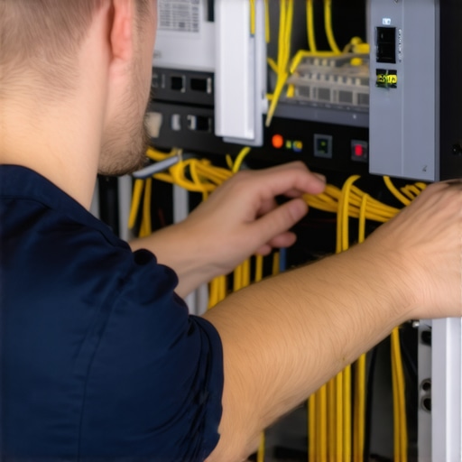 Tech setup with networking tools for media streamer maintenance