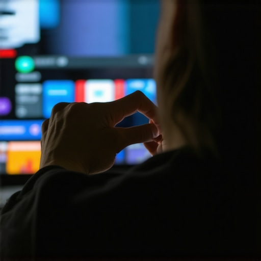 Person configuring privacy options on a media streaming device