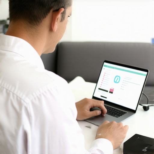 Tech person stress-testing a media streamer with diagnostic tools in a contemporary home environment.